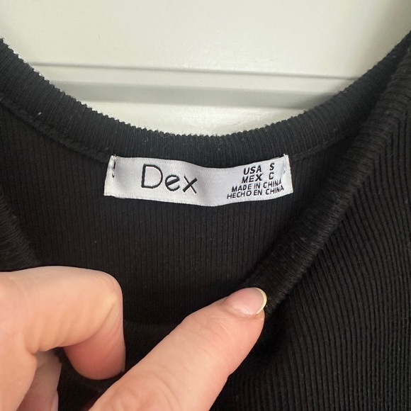 Dex Black Bodycon Mini Dress Scoop Neck Sleeveless - Picture 3 of 3